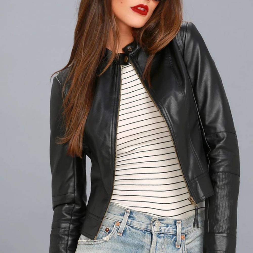 Vegan Leather Moto Jacket